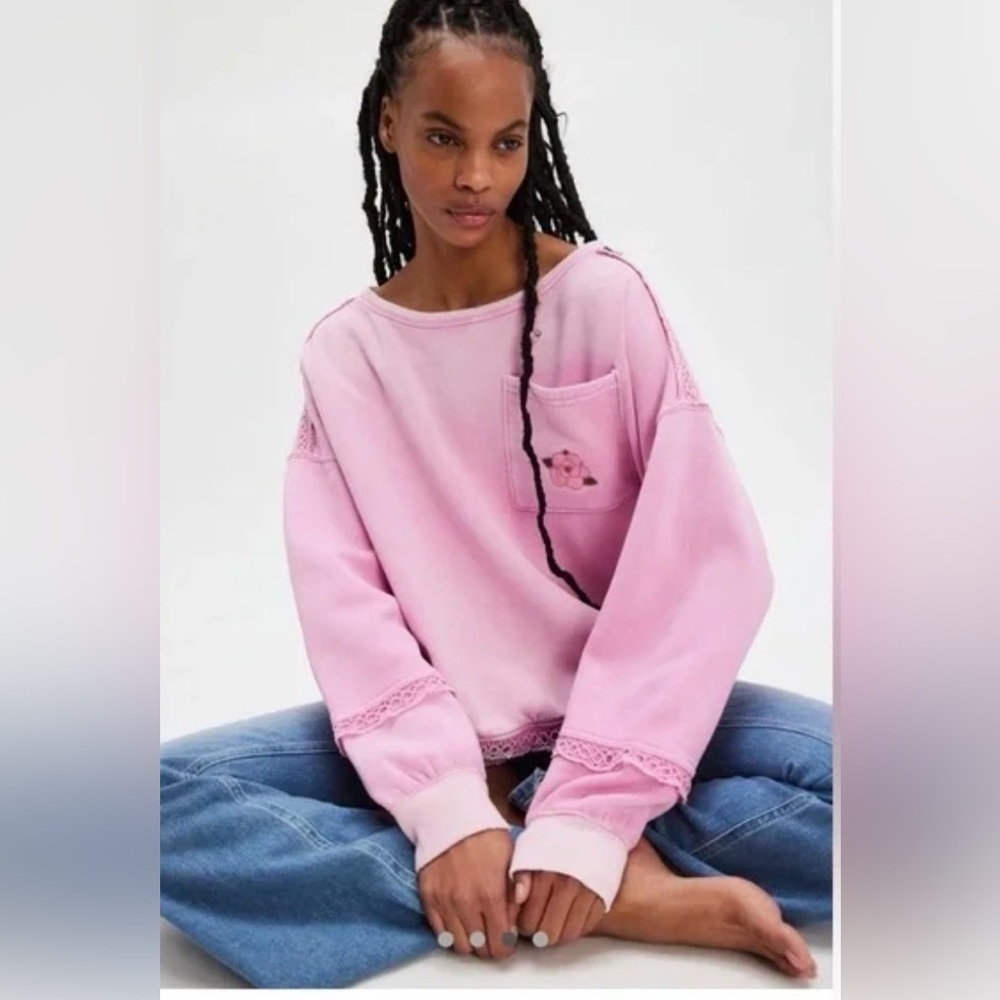 Free people rose crewneck NWT
